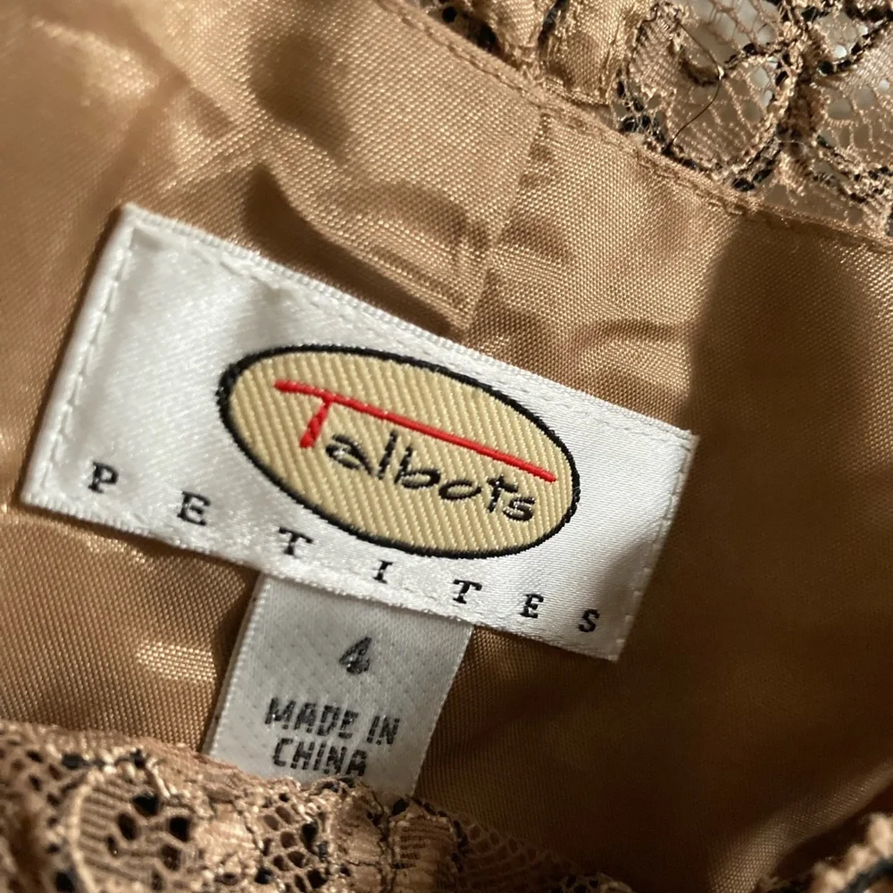 Elegant Talbots black and taupe party dress. 4P - Picture 6 of 6